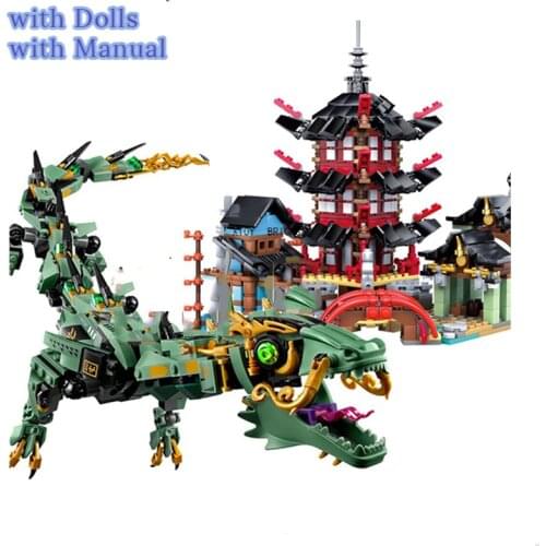 In stock Movie Temple and Dragon Building Blocks with Ge Figures Compatible Goe City Bricks Kids Educational Toys