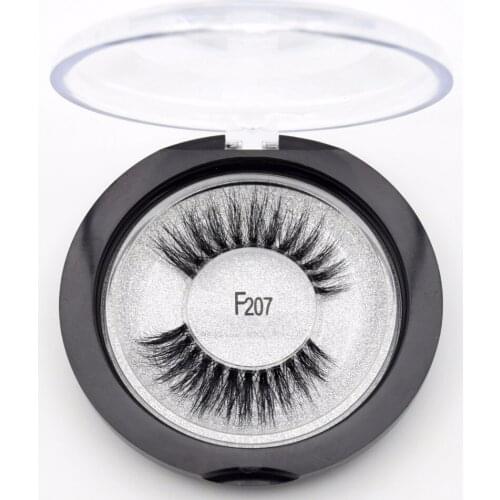 Visofree mink lashes 3d mink eyelashes handmade false eyelash transparent band fake eyelashes thick lashes round box makeup F207