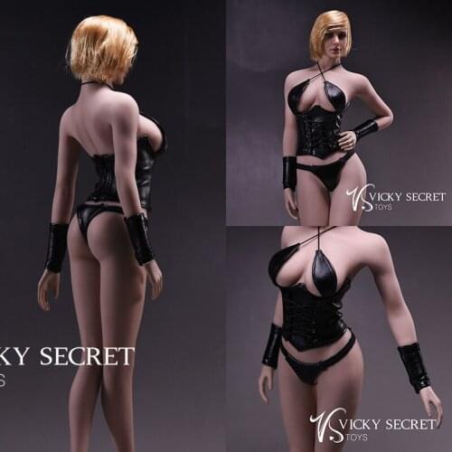VStoys 17XG07 1/6 Sexy Leather Underwear Corset Clothes Model Accessories Fit 12" Female Action Figure Body