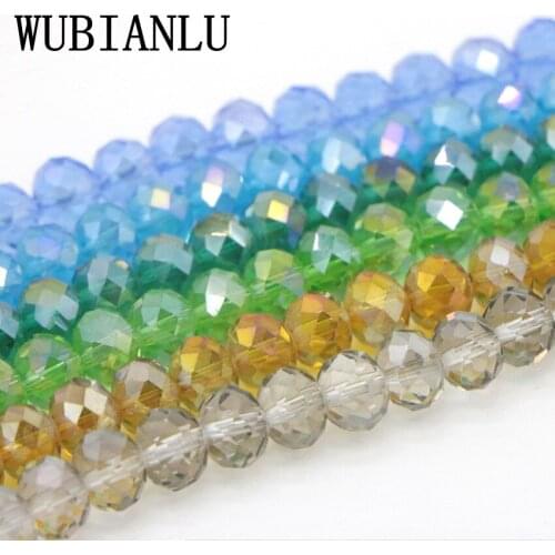 WUBIANLU 21 Styles 8x10mm Crystal Beads Oval Glass Beads Fit Original WST Charm Bracelet DIY Beads For Jewelry Making Wholesale