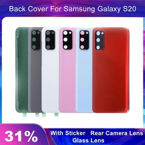 For SAMSUNG Galaxy S20 SM-G980 SM-G980F SM-G980F/DS Glass Back Battery Housing Repair Cover Rear Door Case Replacement