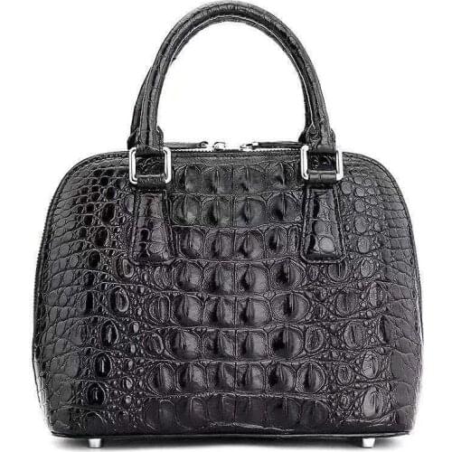Hexiaofengdedian women crocodile leather handbag female crocodile bag black fashion dinner go to party date