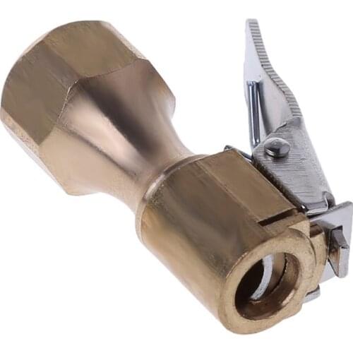 1PC Tyre Valve Connector Clip-on Car Auto Brass 8mm Tyre Wheel Air Chuck Inflator Pump Valve Clip Clamp Connector Adapter
