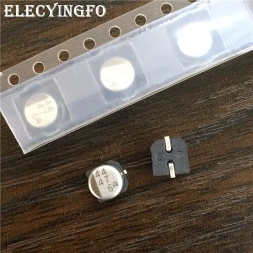 10pcs 47uF 6.3V47UF SANYO AX series 5x6.3mm Low Impedance 6.3V47uF SMD Aluminum Electrolytic Capacitor