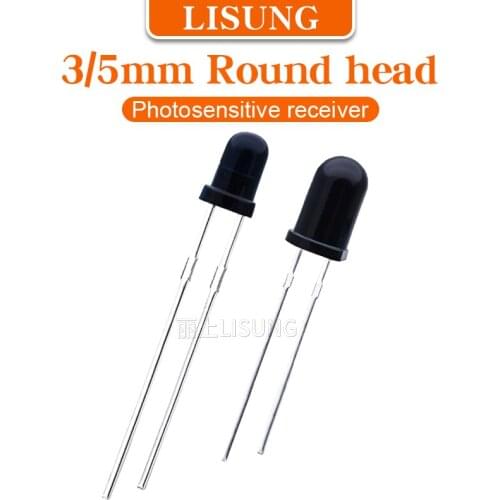 1000pcs/bag 3mm 5mm Ir Led Emitting Diode 850nm 940nm Emitter Receiver Phototransistor Photodiode Invisible Black Receiving Tube