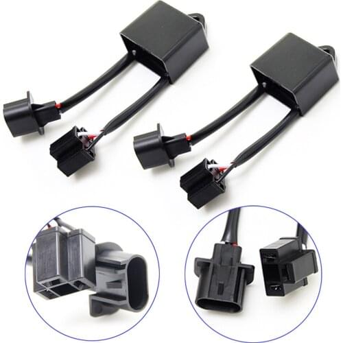 2PCS Anti-Flicker Decoder H4 To H13 Jeep Wrangler JK Anti-Flicker Decoders For Any 7" Round LED Car Headlight Decoder Adapter