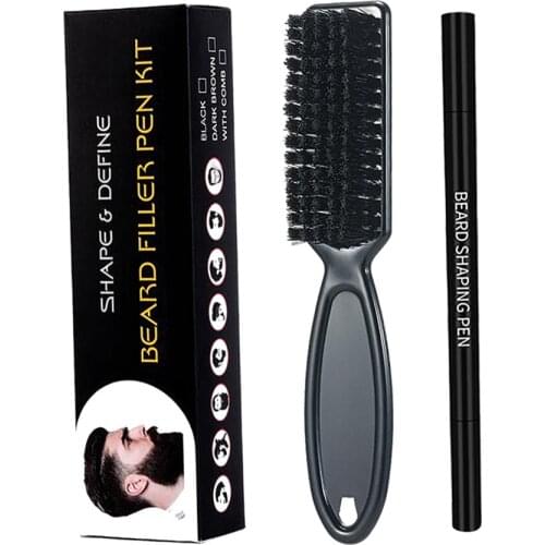 2 in 1 Moustache Beard Filler Pen Sharpen & Define Beard Long-lasting New