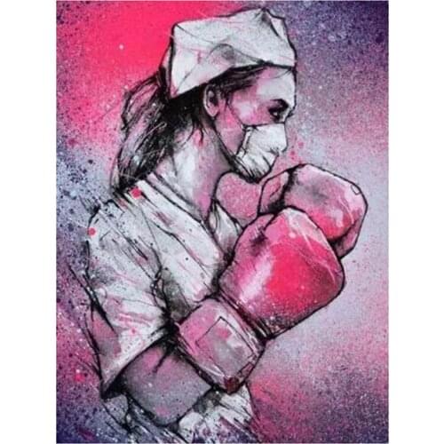 Diamond Painting Portrait 5D Diy Embroidery Boxing Nurse Rhinestone Picture Decoration For Home FC434