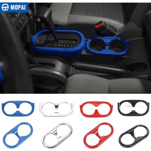 MOPAI Car Front & Rear Cup Holder Cover Trim Sticker for Jeep Wrangler JK 2007-2010 Interior Decoration Car Accessories Styling