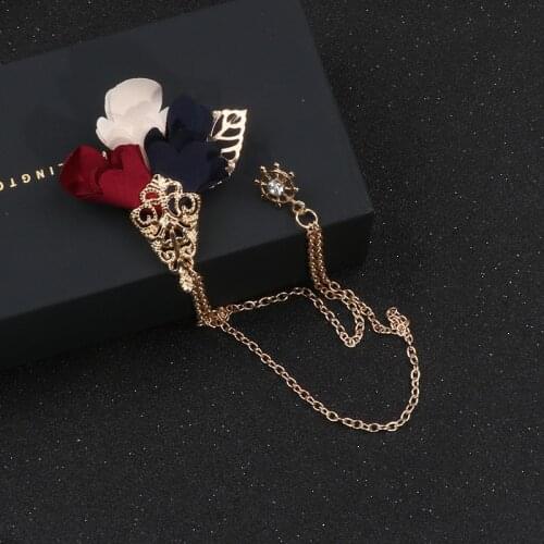 Handmade Fabric Rose Flowers Tassel Brooch Pin Men and Womens Suit Corsage Boutonniere Clothing Jewelry Accessories Nice Gift