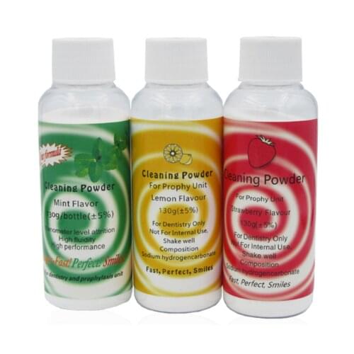 130g Teeth Whitening Essence Dental Cleaning Powder Prophy Air Jet Flow Teeth Polishing Plaque Stain Removal Mint Lemon Flavor