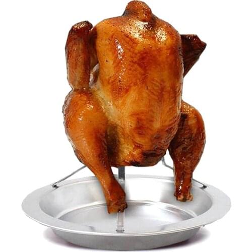 Stainless Steel Chicken Roaster Rack Plate Environmental Protection and Durability Non Stick DIY BBQ Grill Stand Kitchen