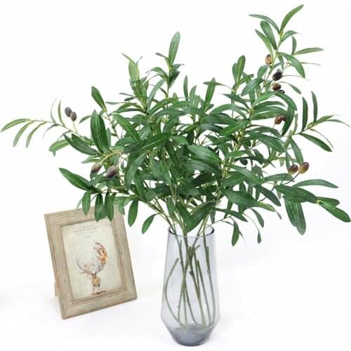 Artificial Flower Leaf Green Olive Branches Simulation Fruit Artificial Plant Leaves Wedding Decorative Bouquet DIY material