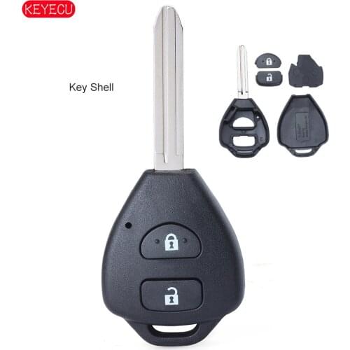 KEYECU 10PCS High Quality Remote Head Key Shell Case Fob 2 Button TOY43 Blade for Toyota Hilux Yaris No Logo