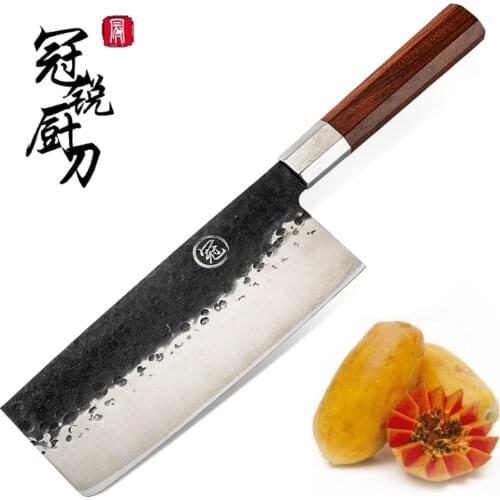 Handmade Chinese Cleaver 7.5 inch High Carbon 4cr13 Steel Cooking Slicing Tools Professional Chef Knife Best Kitchen Knives NEW