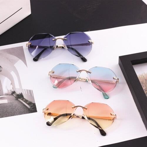 Summer kids sunglasses Rimless Gradient lens Gold metal leg Protect eye child glasses UV400 Cool boys&girls 3-9 years n323