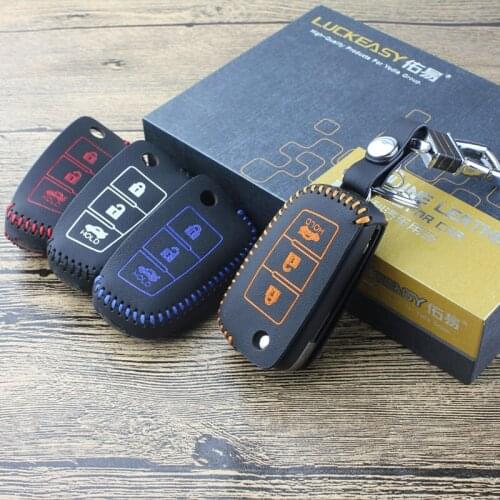 Luckeasy for nissan Bluebird Sylphy 2016 Genuine Leather Car Key bag/case wallet holder remote key cover key2a