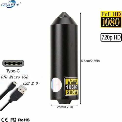 720P 1080P Mini OTG Micro USB Pin Hole Camera 0.1Lux UVC USB Type-C USB Bullet Camera For Helmet Police Industrial Inspection