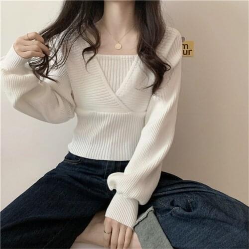 Fake Two Pieces Of Womens Clothes New Bottoming Shirts Knitted Sweaters Explosive Sweaters Spring And Autumn All-Match H779