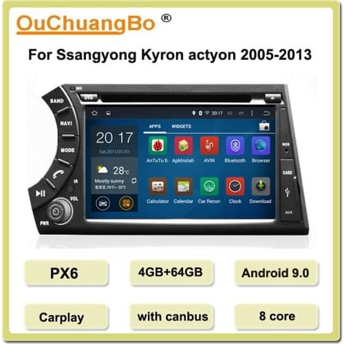 Ouchuangbo PX6 7 Inch car radio stereo For Ssangyong Kyron actyon 2005-2013 Support 8 Core 4GB+64GB Android 9.0 OS