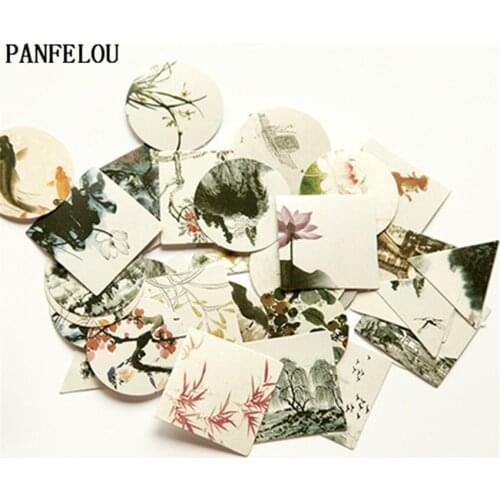 PANFELOU 1bag=40PCS The classical The sealing paste adhesive paper stickers Hand account Scrapbooking DIY Album book cards
