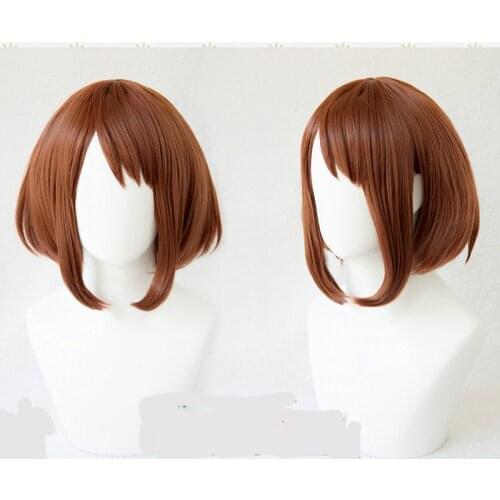 My Hero Academia OCHACO URARAKA Ochako Wig Cosplay Costume Women Boku no Hero Academia Brown Short Heat Resistant Hair Wigs