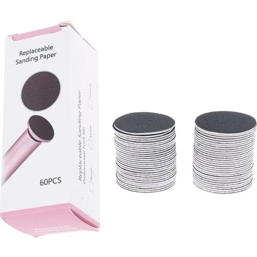 60pcs Foot File Callus Hard Remove Dead Skin Pedicure Tool Replaceable Sandpaper Disc Cuticle Callus Remove Tool For Electric