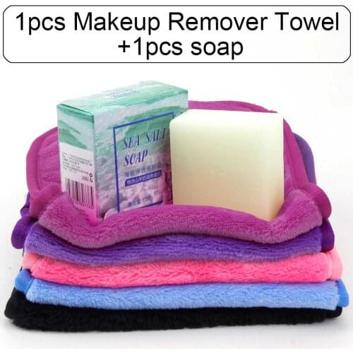 Makeup Remover Towel Skin Cleansing Microfiber Face Cosmetics Goat Milk Sea Salt Soap Base Cleaner Removal Pimple Pores Acne