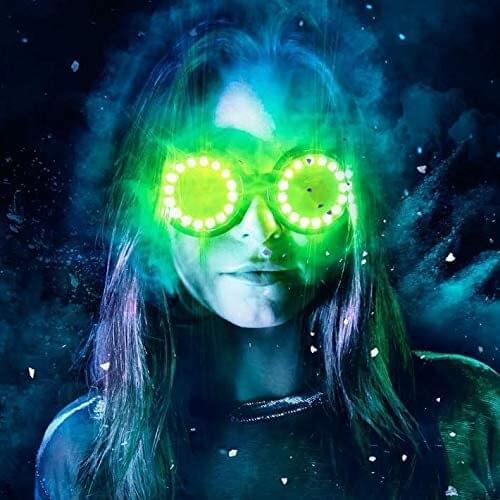 Party Remote Control Full Color LED Glasses Stage Goggles Light up Mask Disco Rechargable Nightclub Cosplay
