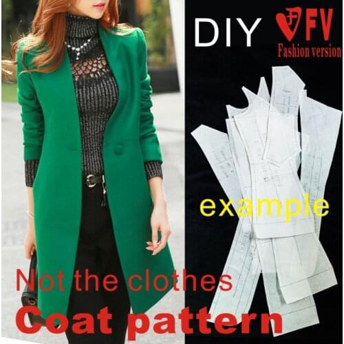Clothing pattern womens slim straight coat coat pattern 1:1 cutting design drawing BFY-171
