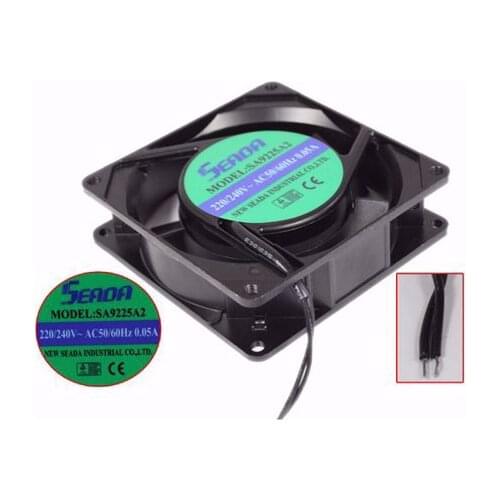 SEADA SA9225A2 AC 240V 0.05A 92x92x25mm 2-Wire Server Cooling Fan