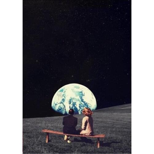 We Used to Live There Earth Art print Silk poster Home Wall Decor