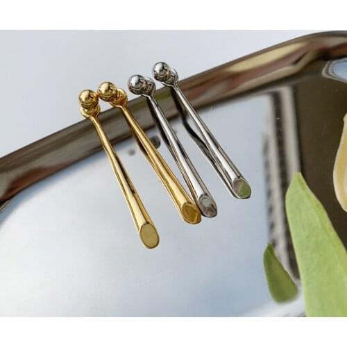 European and American round ball long earrings pendant classic smooth runway show geometric cold wind earrings show face thin