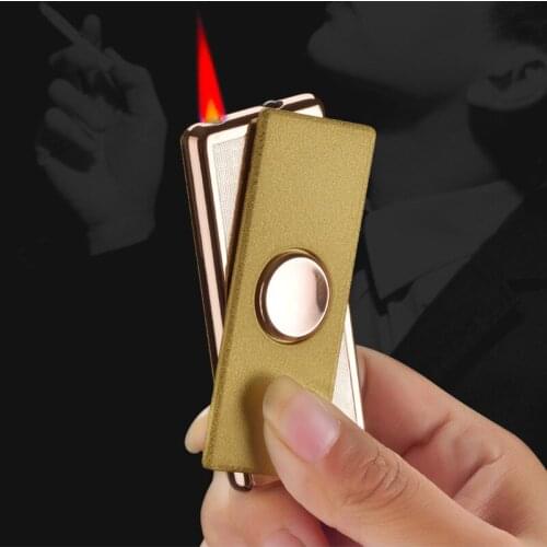 Windproof Jet Flame Lighter Extra-thin Fidget Spinner Flashlight Torch Lighter Gas Butane Cigarette Lighter Smoking Accesoires