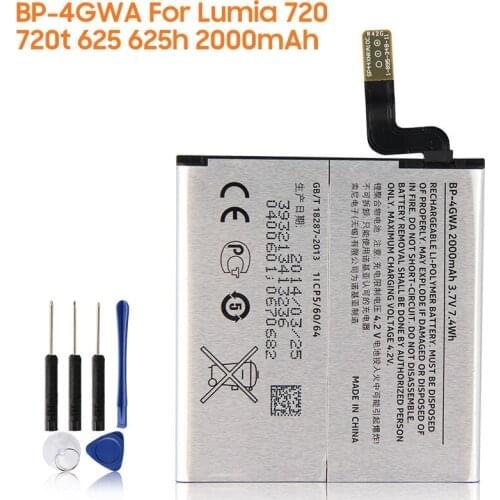 Yelping BP-4GWA Phone Battery For NOKIA Lumia 720 720t 625 625h 2000mAh Original Replacement Battery
