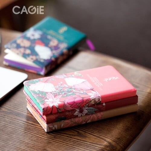 CAGIE Moss Flower Series Notebook A6 Student Diary Plan Portable Account Book 1PCS