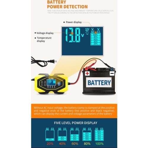 E-Fast Automatic Car Battery Charger 12V/24V Power Pulse Repair with LCD Digital Display Wet Dry Lead Acid Chargers
