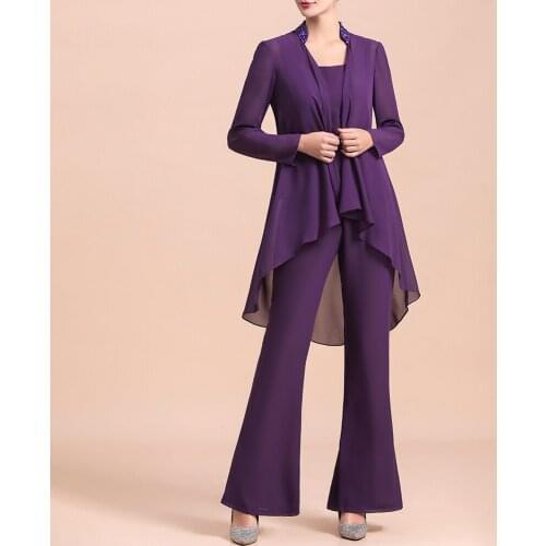 Womens Elegant Pants Suit And Jacket Wedding Dresses Mother Of The Bride Dress Evening Dress Custom Dress Guest Dress Plus Size