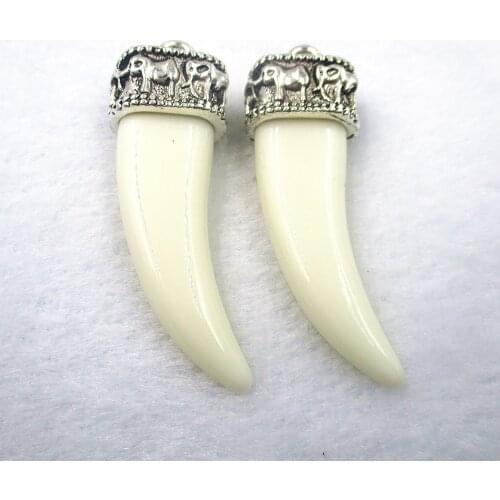 10Pcs/Lot 46mm*15mm Diy Metal Jewelry Accessory Tibetan Silver Ivory Charm Pendant For Jewelry Making XL443