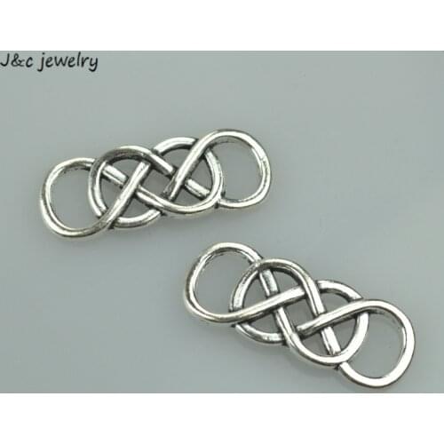 15 pcs Retro silver color charms diy metal Connector pendant for necklace&bracelets jewelry making 32*12 mm B101