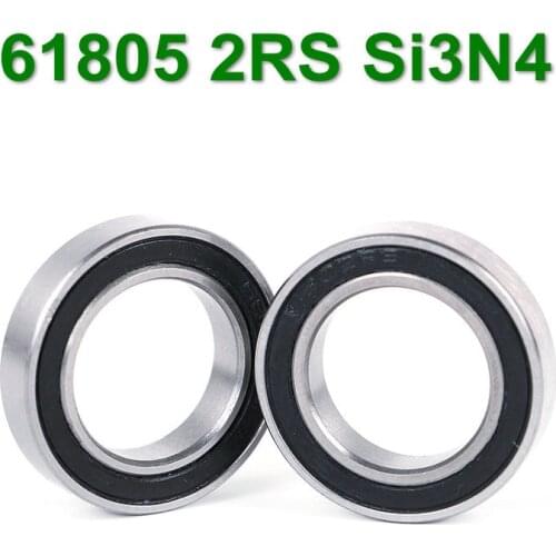 2Pcs 6805 61805 2RS Si3N4 Ceramic Ball Bearing Rubber Sealed BB Hubs 25X37X7mm