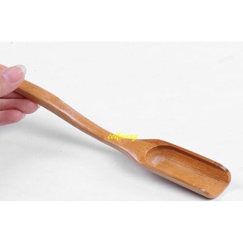 20pcs 16x3cm Natural Bamboo Chinese Mini Tea Leaves Shovel Teaspoon Brown Powder Coffee Scoops Tea Spoon Spatula Tea Accessories