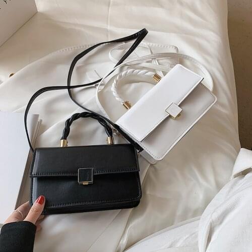 2021 Fashion Solid Color Messenger Bag Design Casual PU Leather Women Small Shoulder Bags Womens Flap Handbags