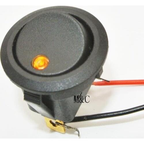 5PCS Car Rocker Switch 12V 16A Car Rocker OFF/ON SPST yellow Switch round Car rocker switch