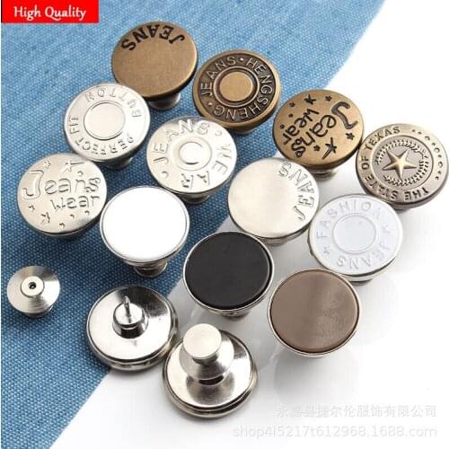 5PCs Snap Fastener Metal Buttons For Clothing Jeans Perfect Fit Adjust Self Increase Reduce Waist Free Nail Twist Sewing Buttons
