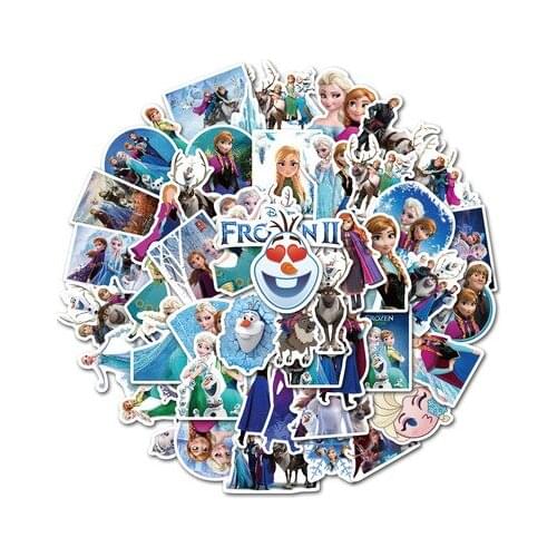 50Pcs Disney Winnie the Pooh Stickers Frozen2 Mickey Toy Story Marvel Waterproof Skateboard Laptop Cartoon Stikers Kids Toy