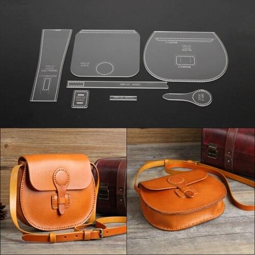 7Pcs Acrylic Leather Tool TemplateShoulder Bag Pattern Leather Craft Tools Vintage Handbag Stencil Template outil pour le cuir