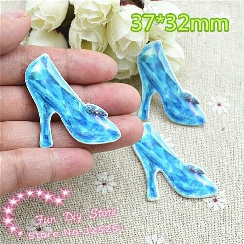 Resin planar the crystal shoes cutting printed Flat back Scrapbooking 50pcs/lot 37*32mm