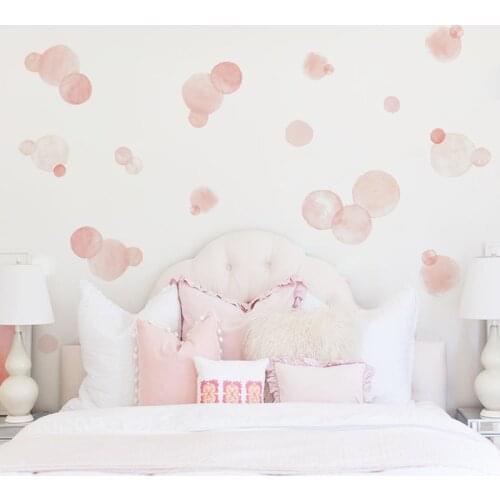 Watercolor Dot Wall Stickers for Kids Rooms Colorful Cartoon Creative Stickers Room Decoration DIY Children Nursery Wall Decals