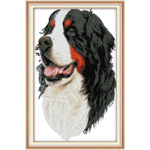 Bernese mountain dog cross stitch kit aida 14ct 11ct count printed canvas stitches embroidery DIY handmade needlework